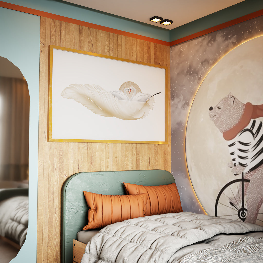 Abstract Swans V2193 Canvas