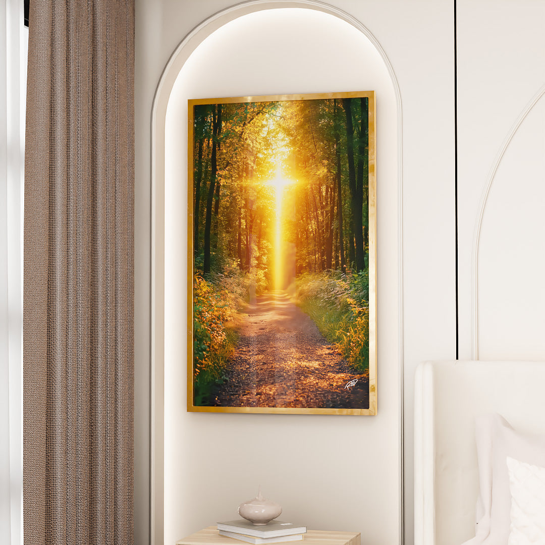 Cross at Sunset in the Forest V2242 Canvas