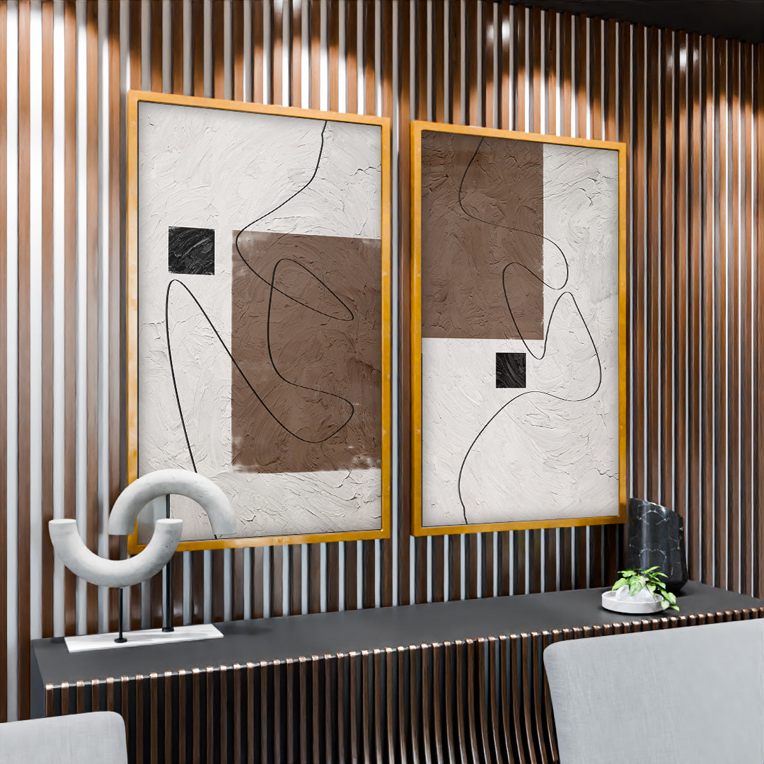 Minimalist Lines Panel Duo V2343 Canvas