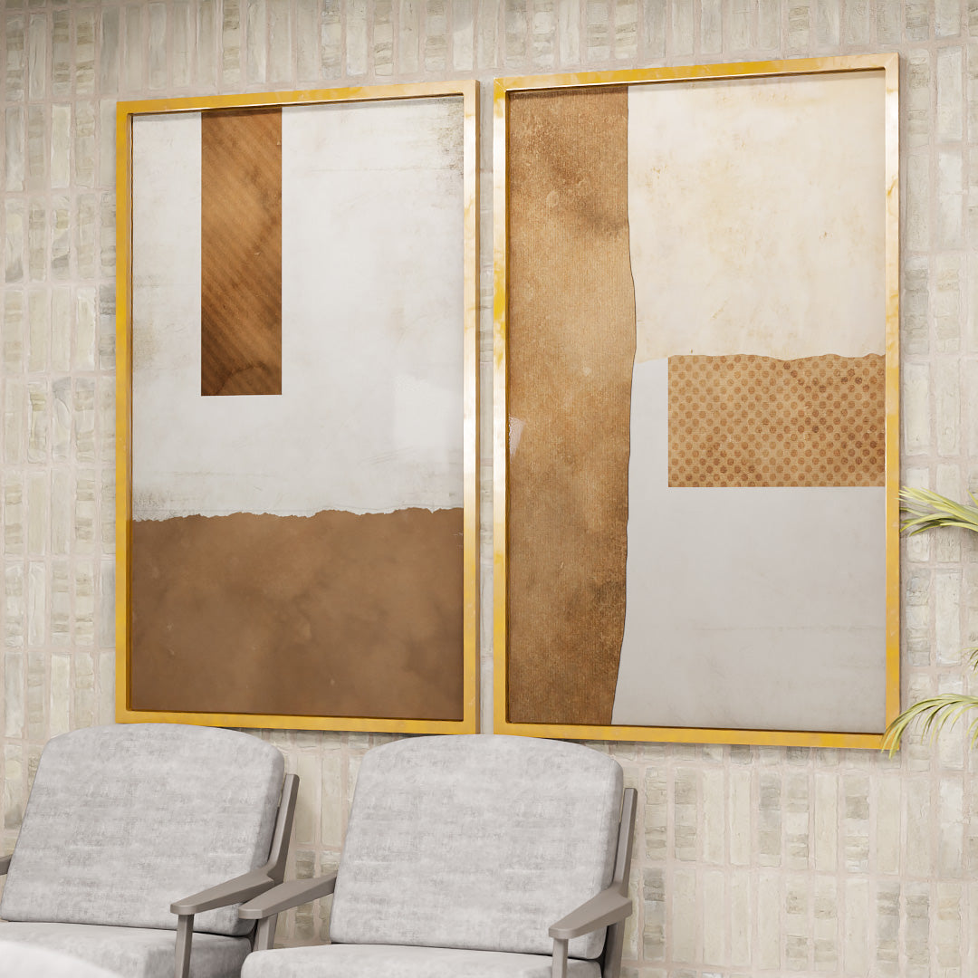 Rustic Abstract Panel Duo V2348 Canvas