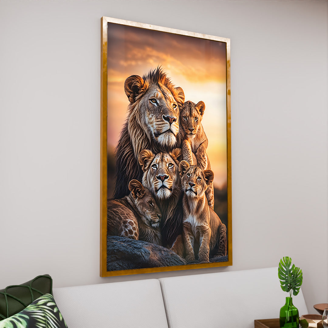 Lion Family V4 V2257 Canvas