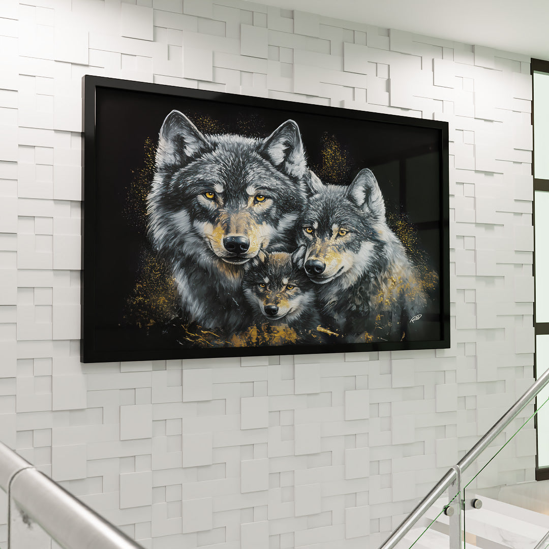 Wolf Family with Pup V2197 Canvas