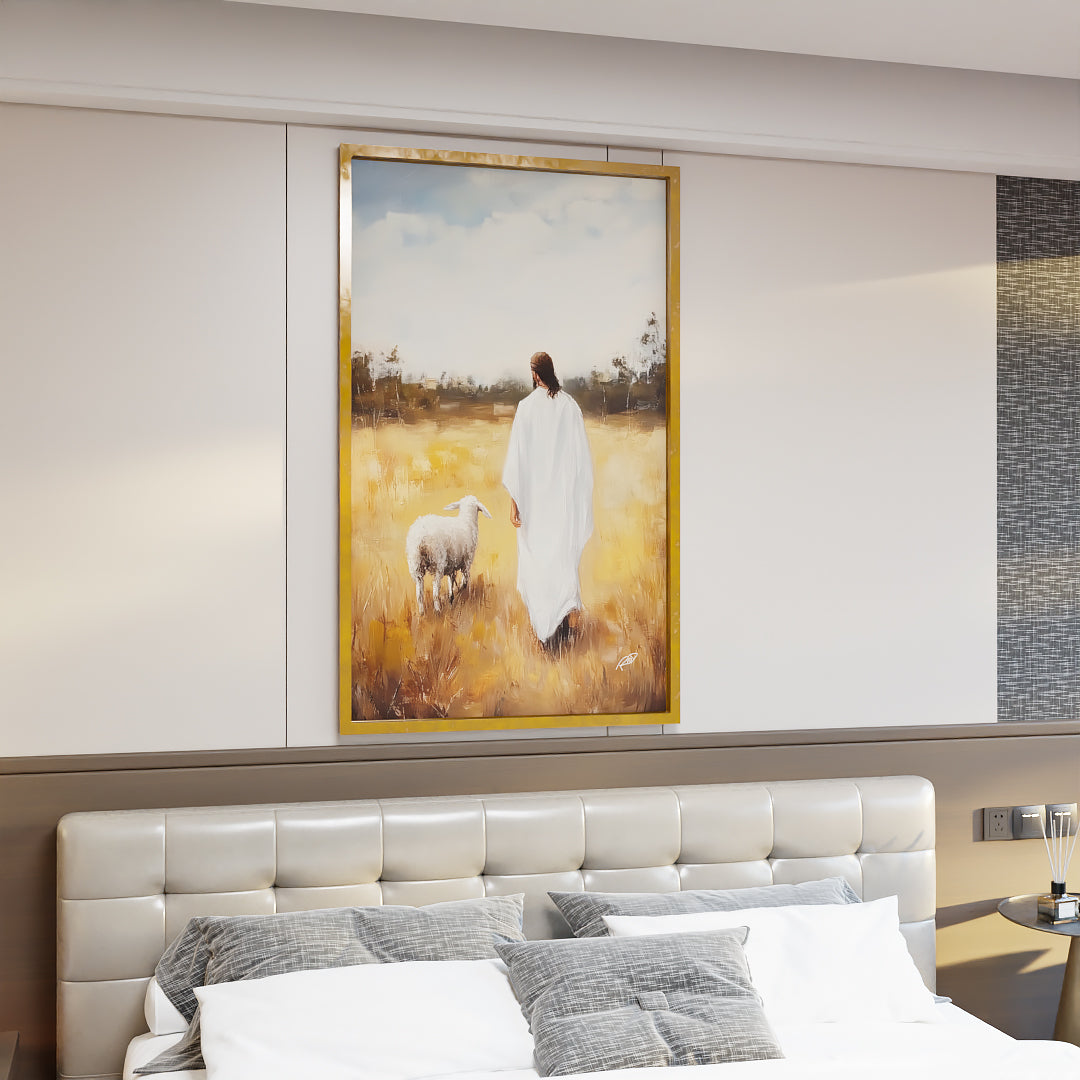 Jesus and the Lamb V2188 Canvas