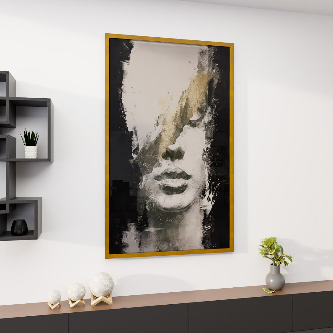 Woman in Abstract Pasture V2185 Canvas