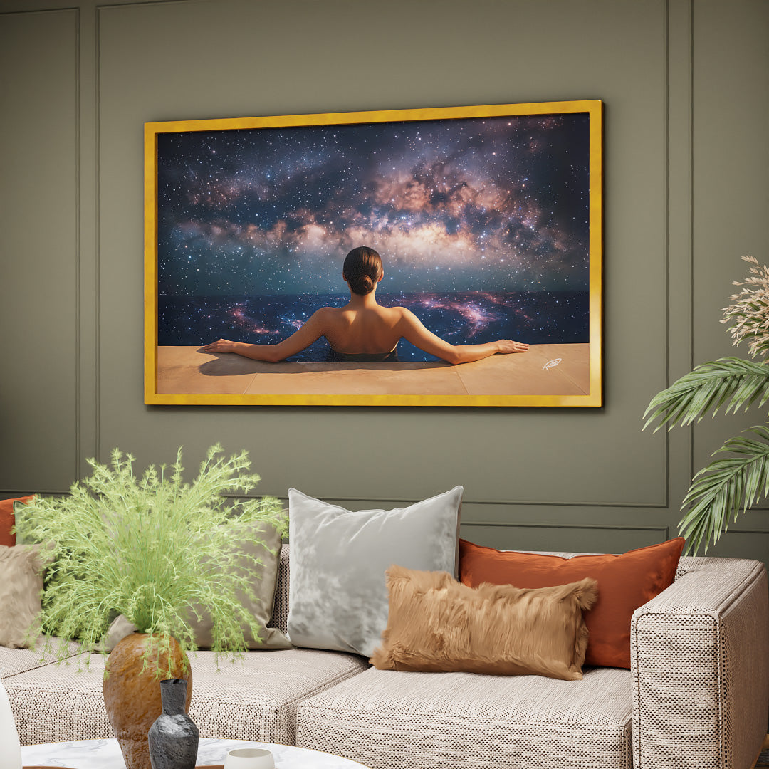 Woman in Galaxy Pool V2322 Canvas