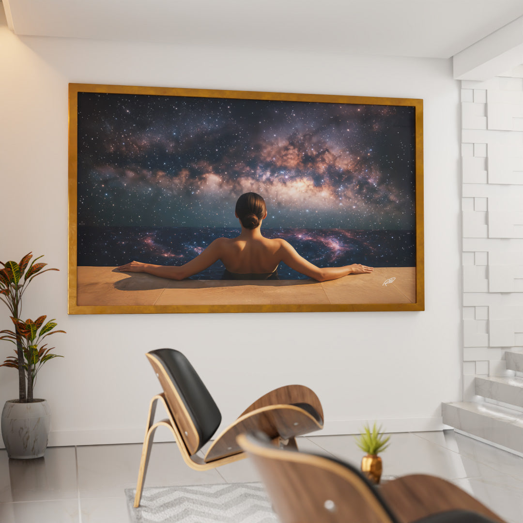 Woman in Galaxy Pool V2322 Canvas