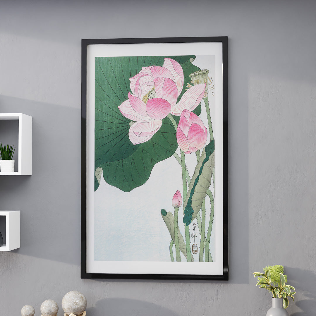 Ohara Koson Blooming Lotus Flowers V2406 Canvas