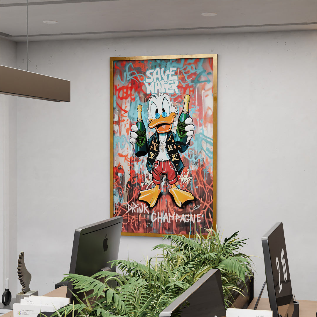 Scrooge McDuck Save Water V2250 Canvas