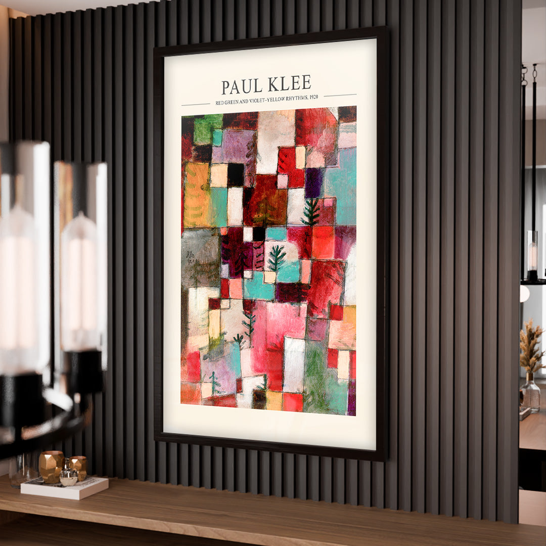 Paul Klee Red Green and Violet-Yellow Rhythms V2368 Canvas