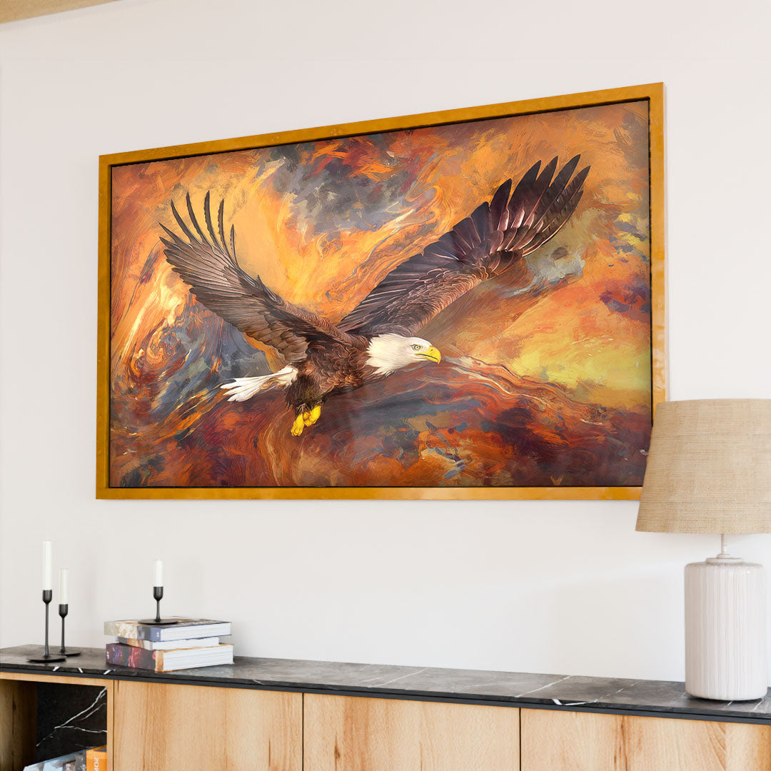 Painting of a Bird of Prey in Warm Tones V2186 Canvas