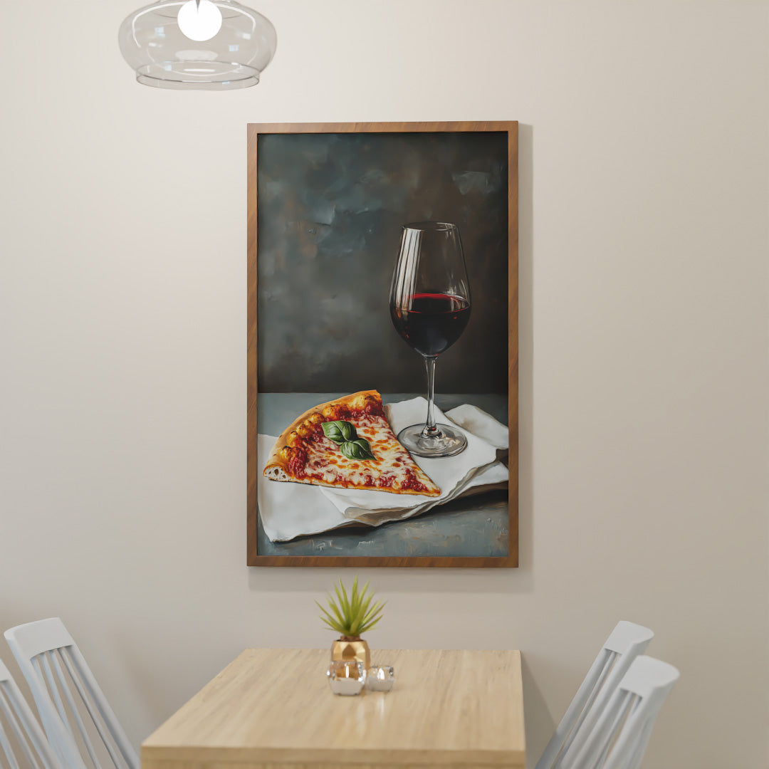Pizza and Wine V2497 Canvas
