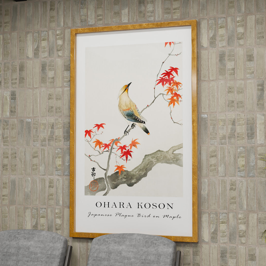 Ohara Koson Japanese Plague Bird on Maple V2407 Canvas