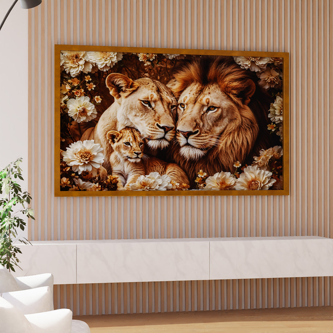 Lion Family Portrait V2264 Canvas
