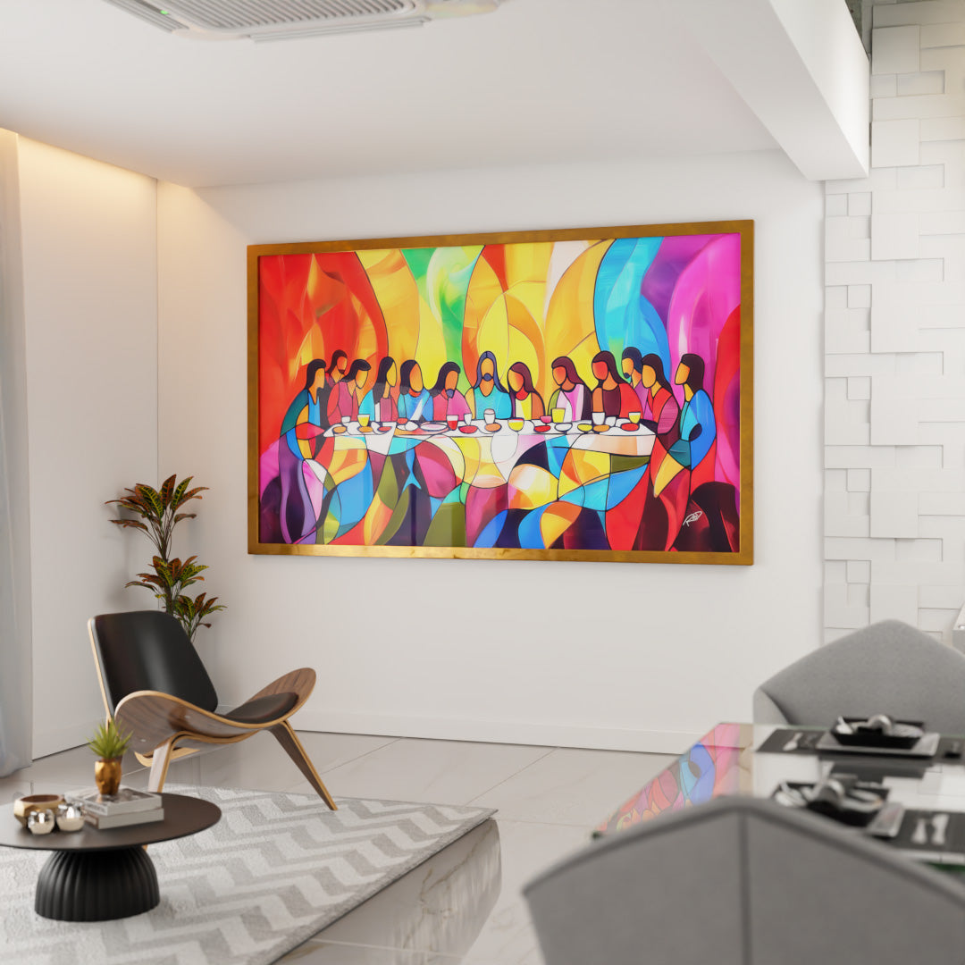 Decorative Canvas Abstract Last Supper V2166