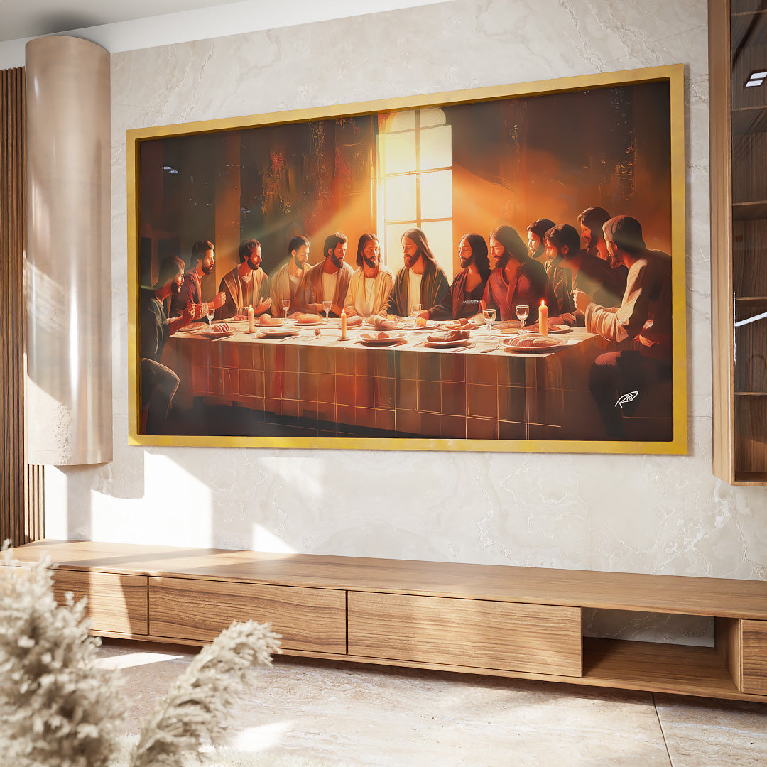 Decorative Canvas Last Supper in Neutral Tones Perspective V2172