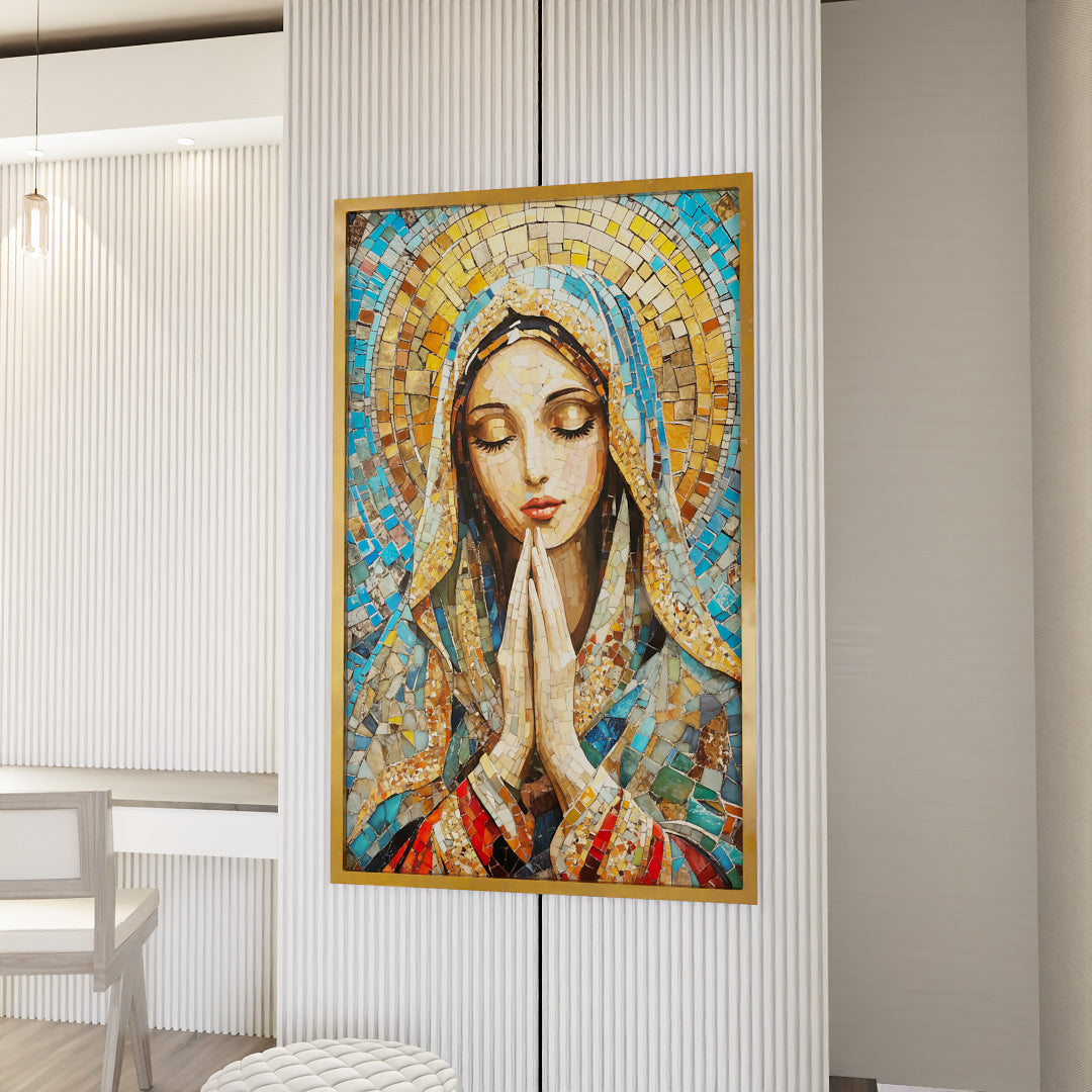 Saint Mary in Stained Glass V2277 Canvas