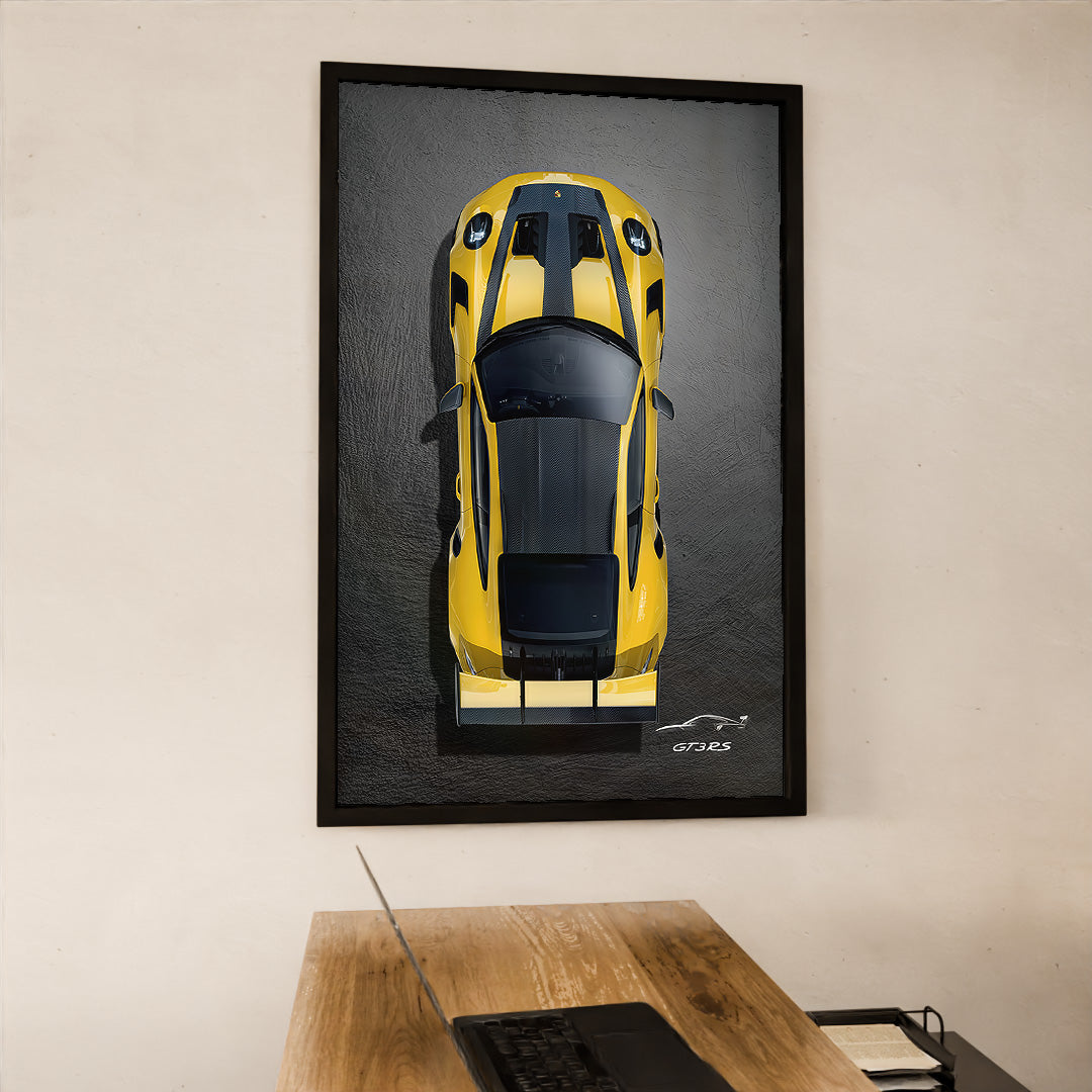 Yellow Porsche V2327 Canvas