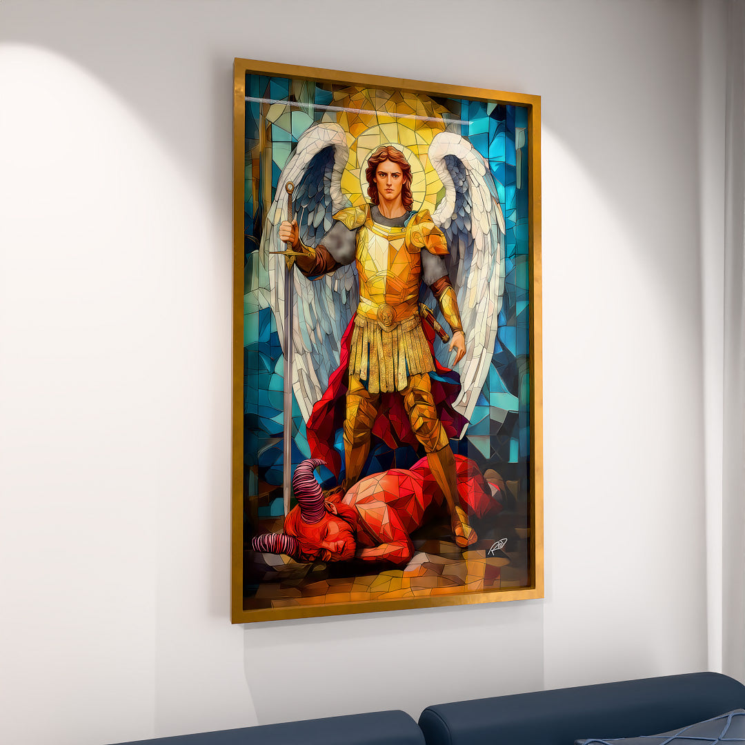 Decorative Canvas Archangel Michael Stained Glass V2173