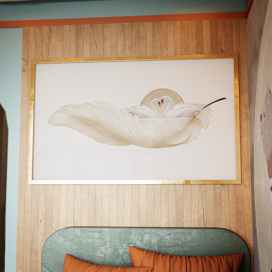 Abstract Swans V2193 Canvas