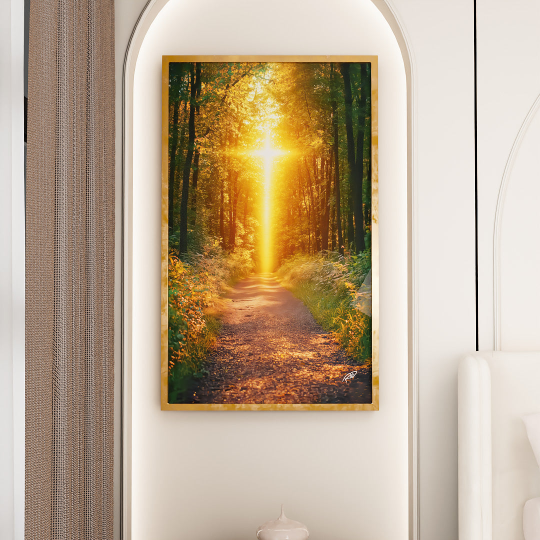 Cross at Sunset in the Forest V2242 Canvas