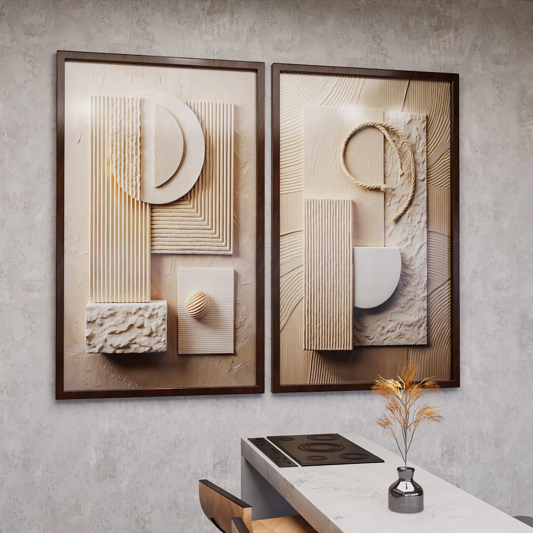 Abstract Wooden Details Duo V2328 Canvas