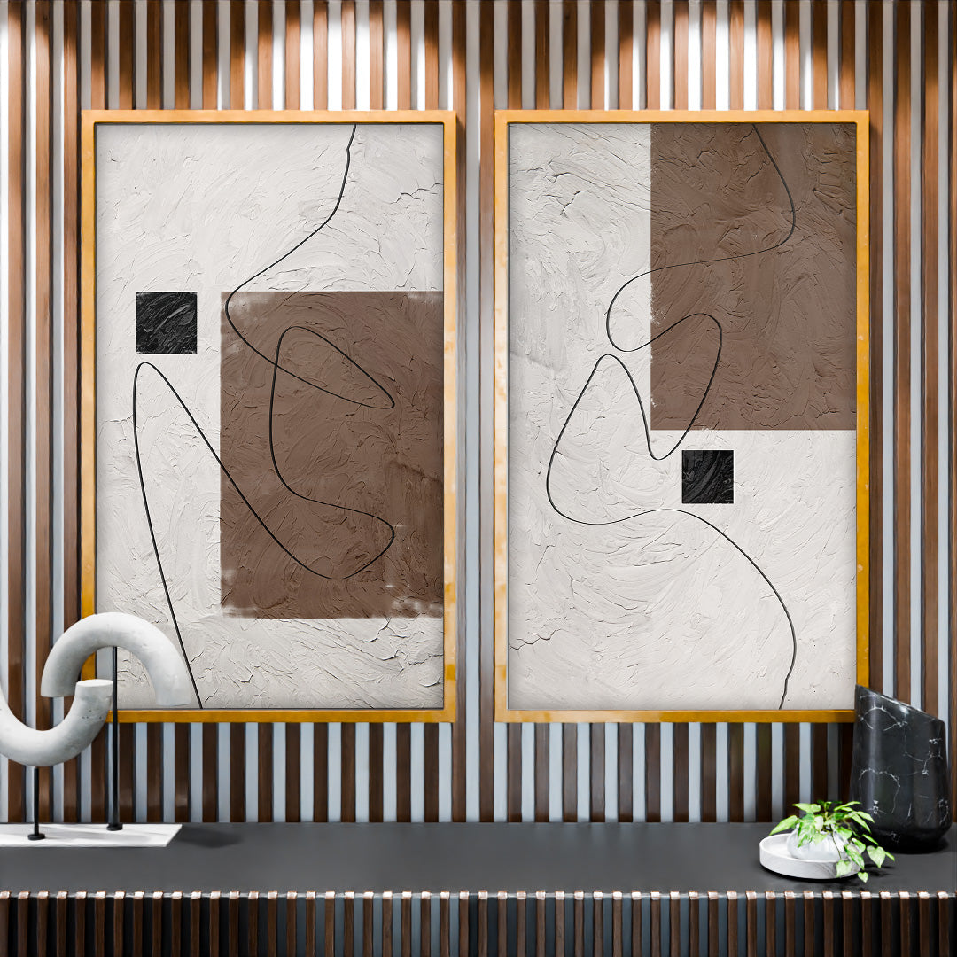 Minimalist Lines Panel Duo V2343 Canvas