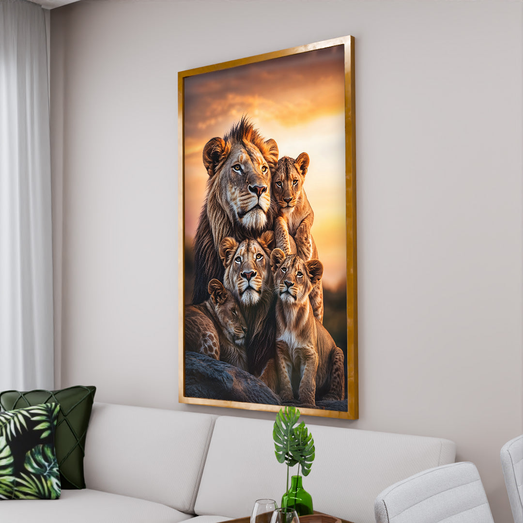 Lion Family V4 V2257 Canvas