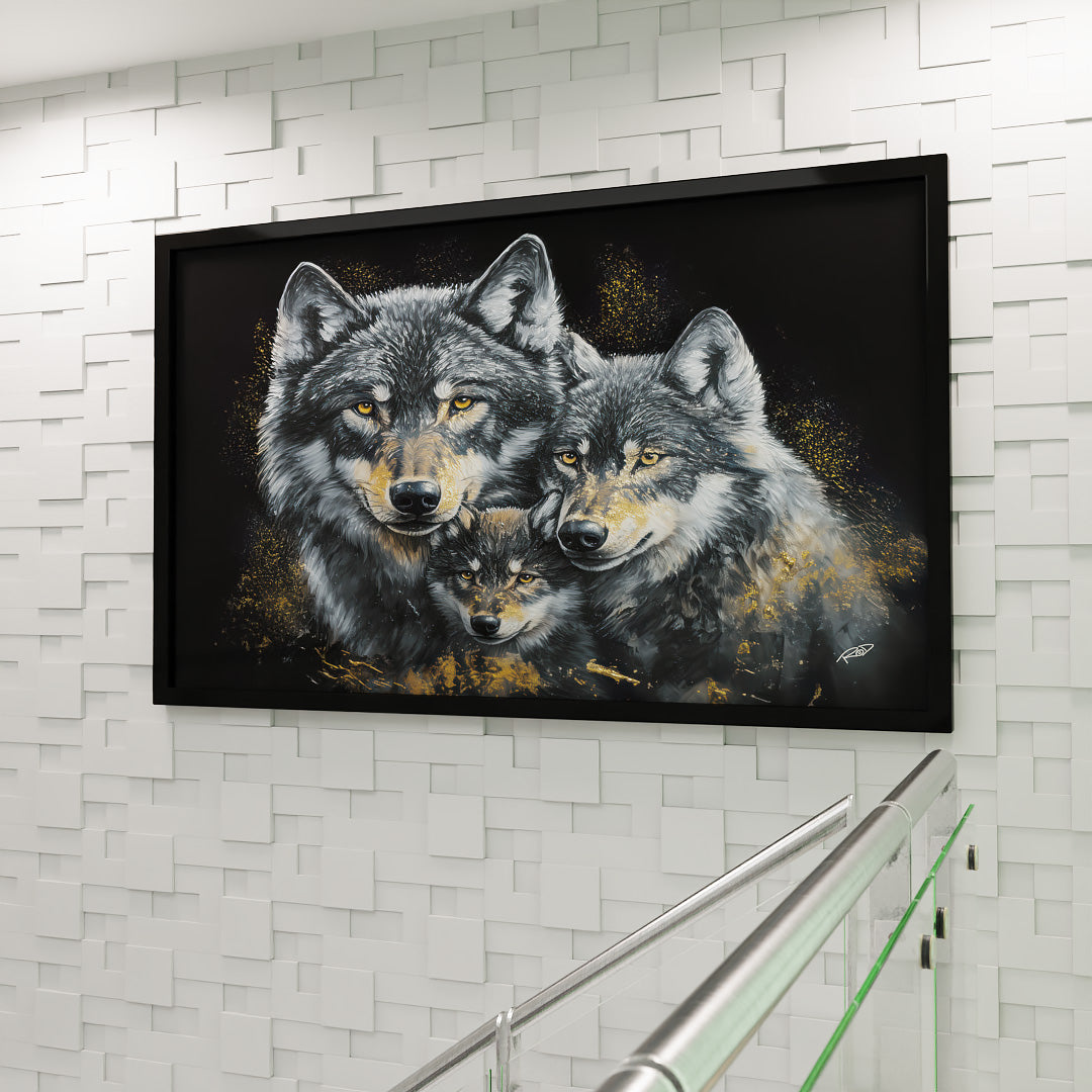 Wolf Family with Pup V2197 Canvas