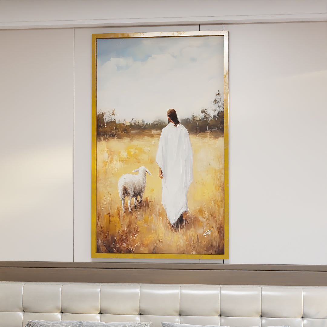 Jesus and the Lamb V2188 Canvas
