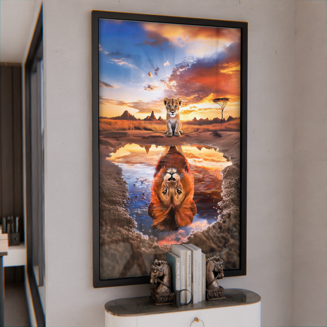 Lion Reflection V2247 Canvas