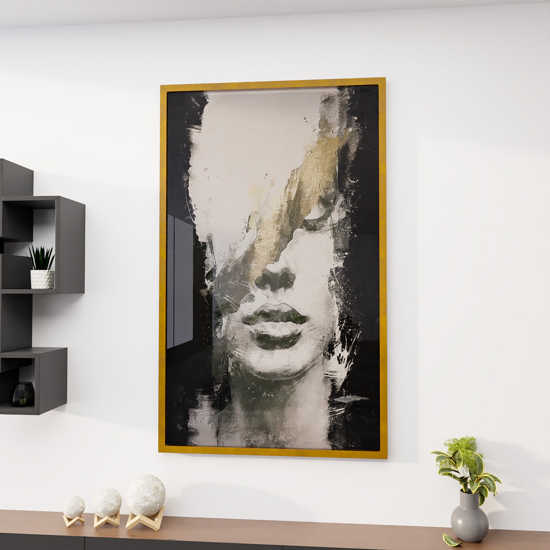 Woman in Abstract Pasture V2185 Canvas