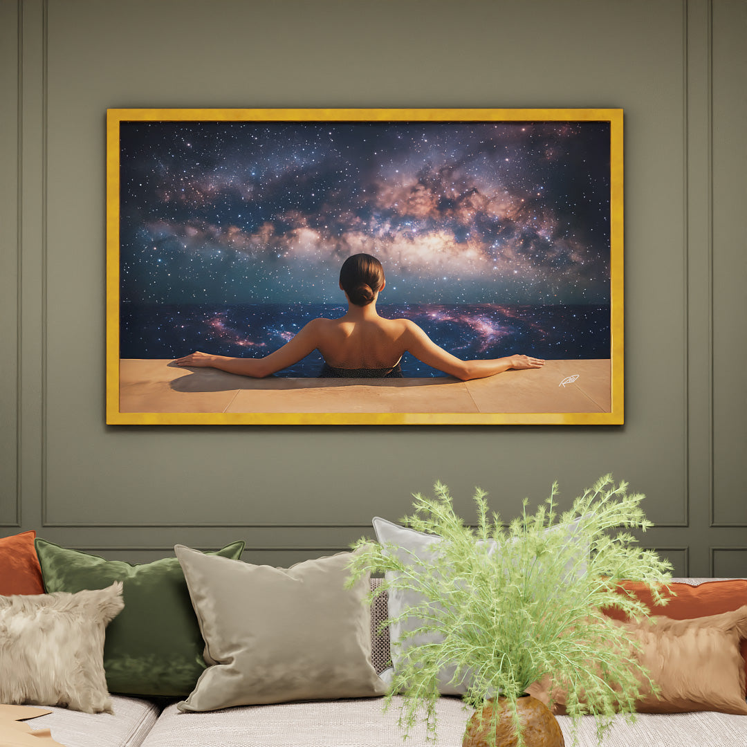 Woman in Galaxy Pool V2322 Canvas