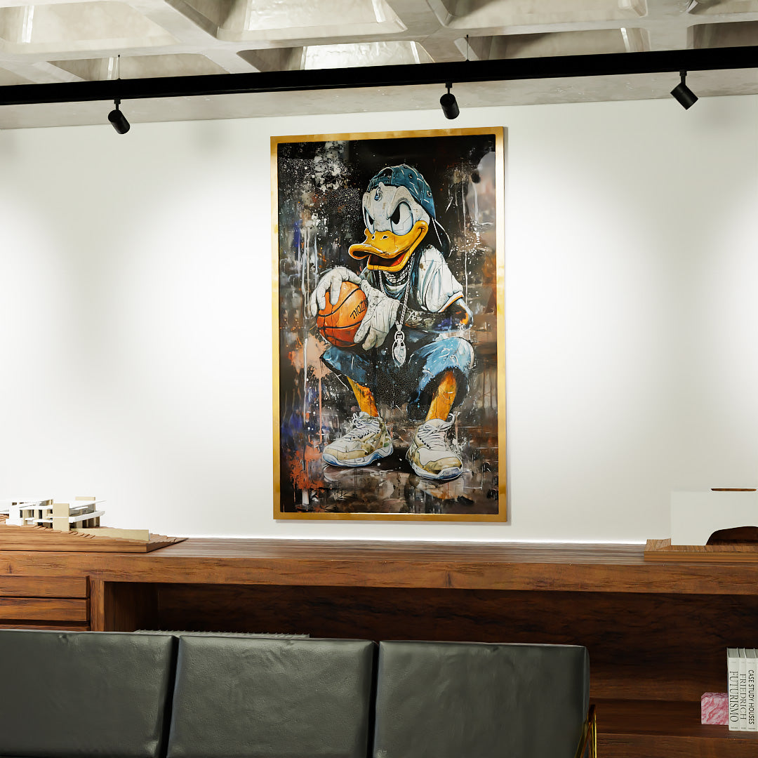 Scrooge McDuck Playing Basketball V2217 Canvas