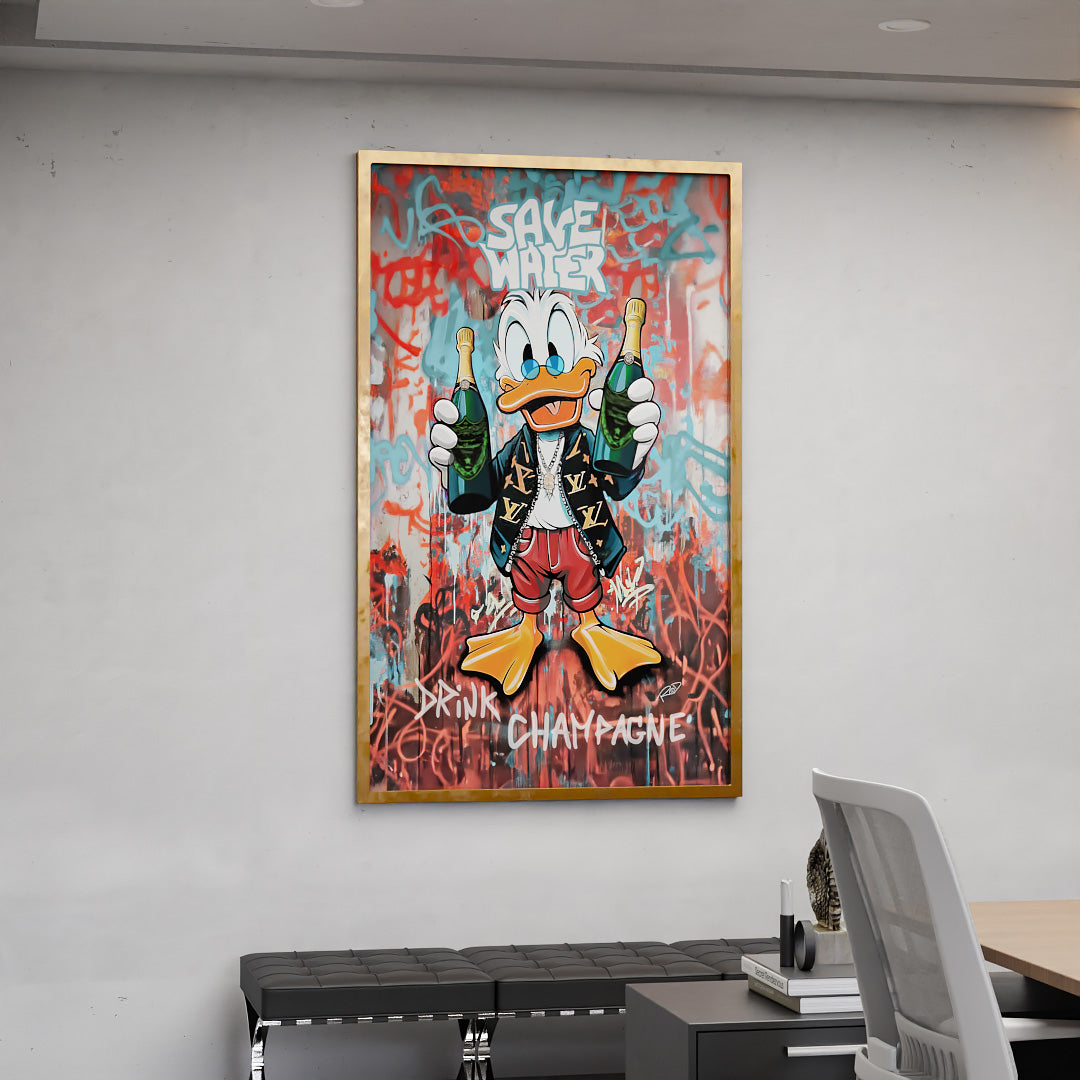 Scrooge McDuck Save Water V2250 Canvas