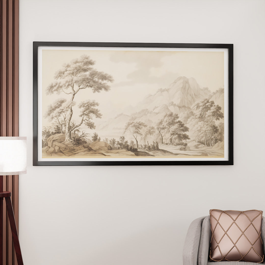 Forest and Mountain Painting V2500 Canvas