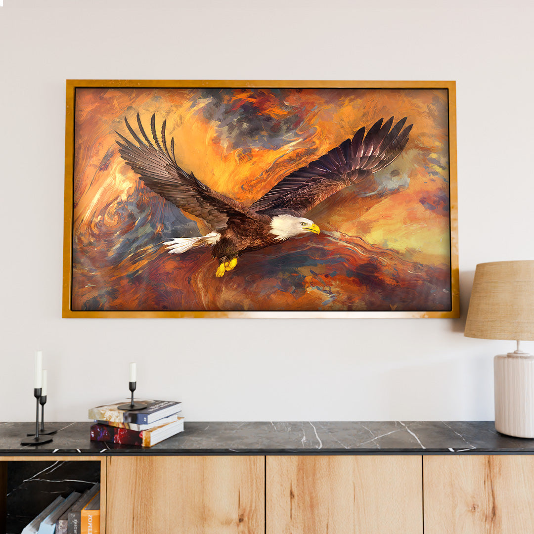 Painting of a Bird of Prey in Warm Tones V2186 Canvas