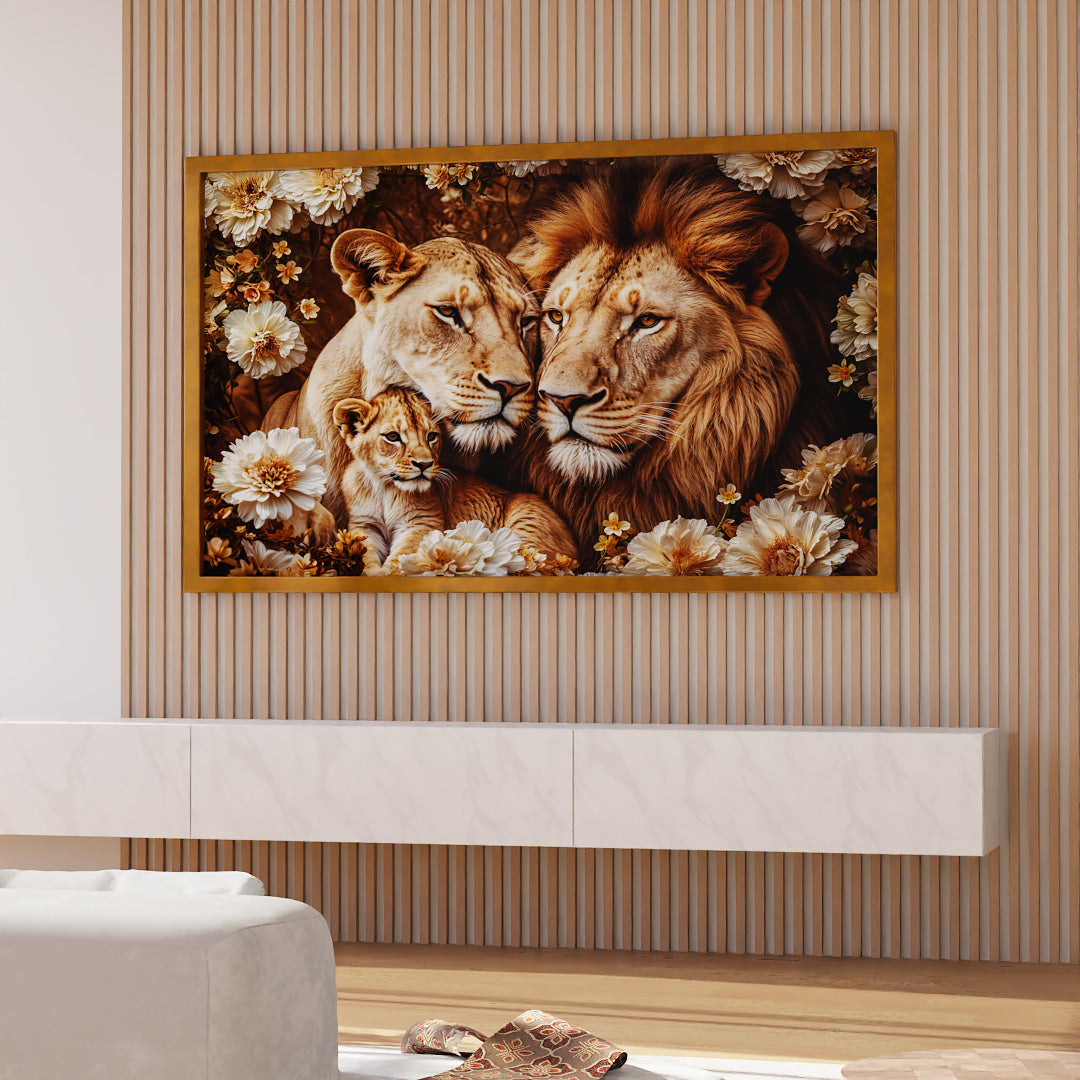 Lion Family Portrait V2264 Canvas