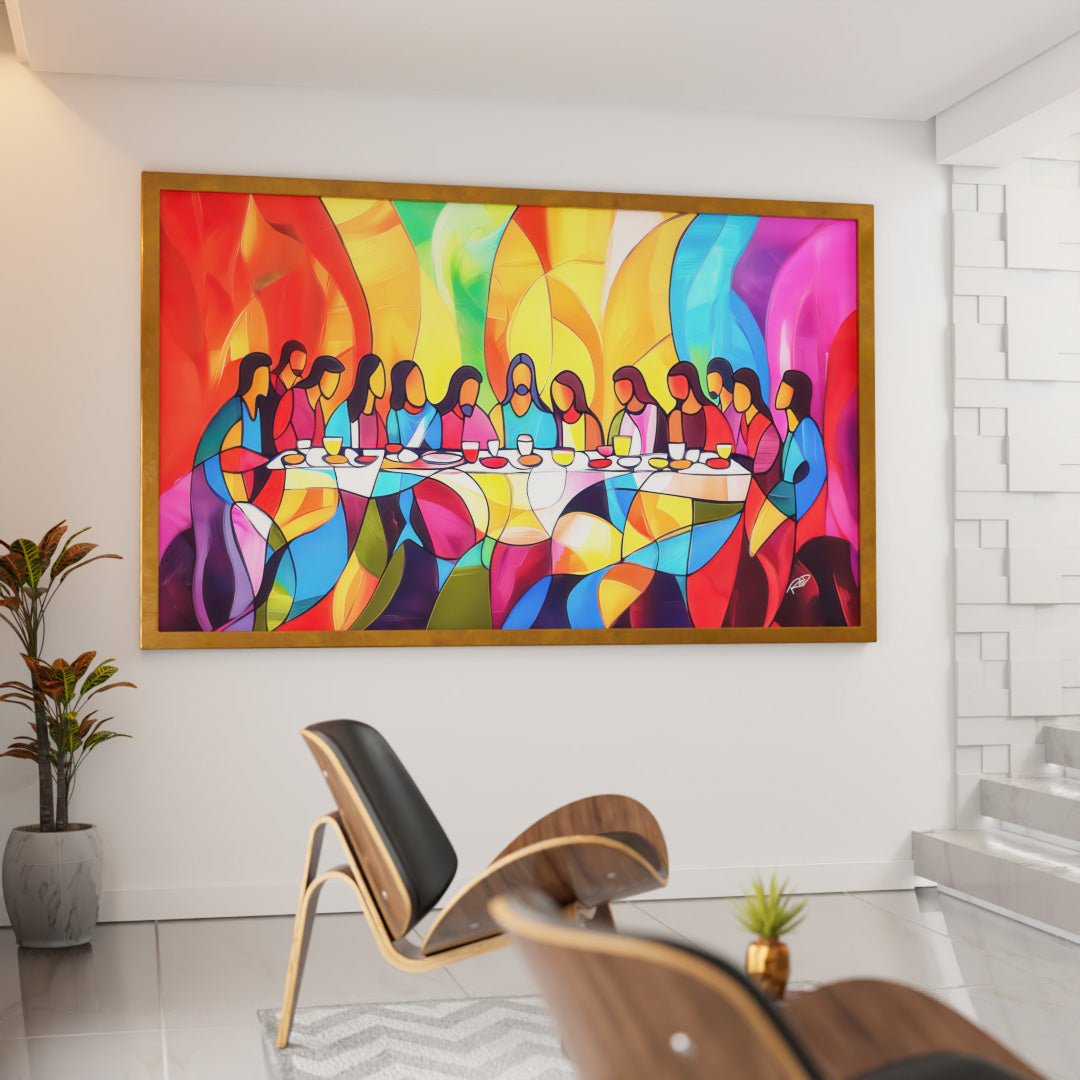 Decorative Canvas Abstract Last Supper V2166