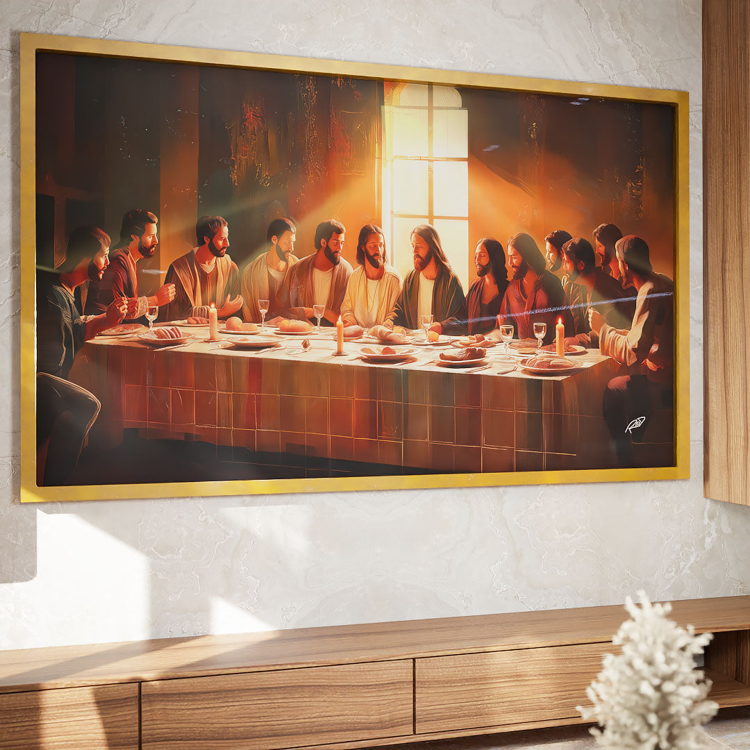 Decorative Canvas Last Supper in Neutral Tones Perspective V2172