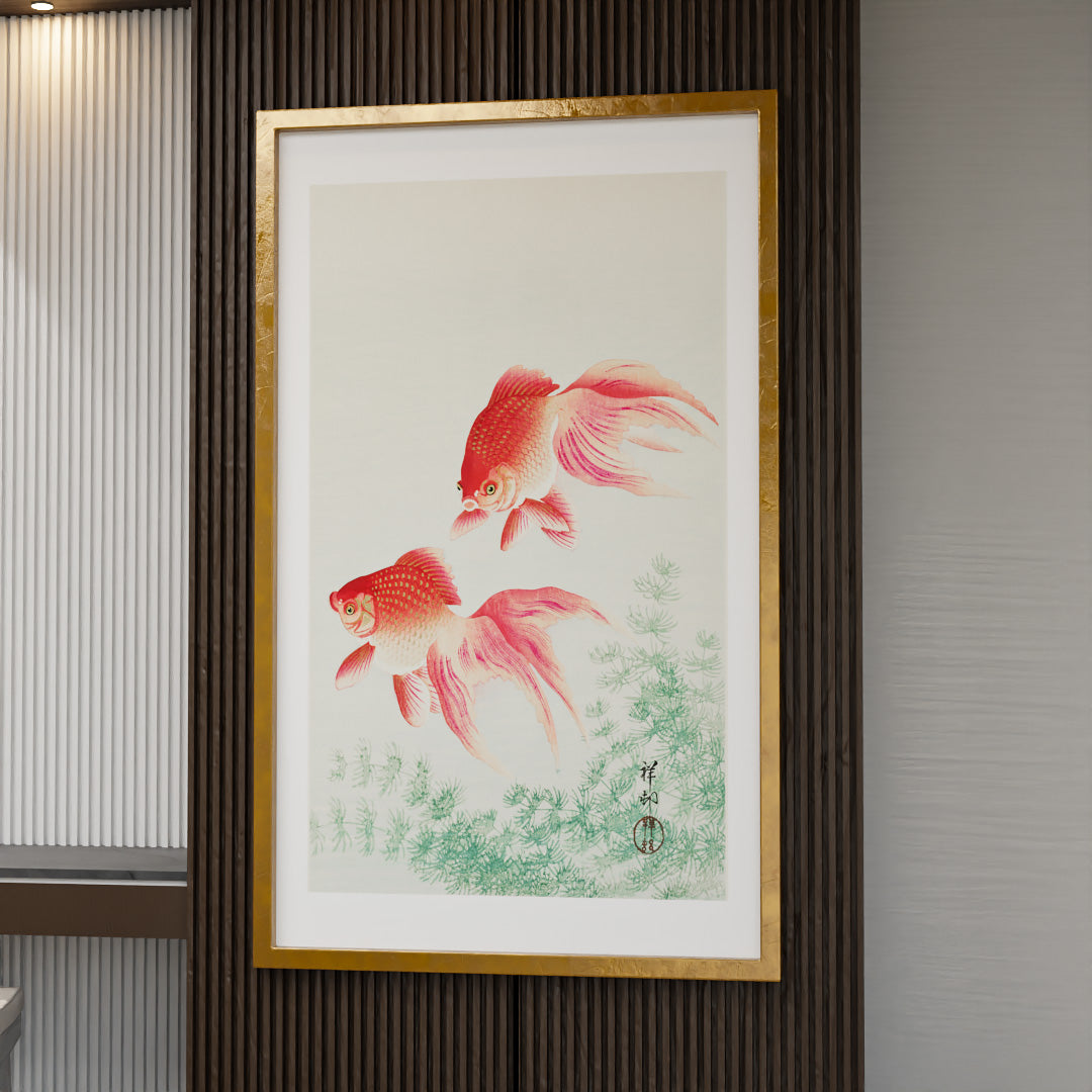 Ohara Koson Two Veil Goldfish V2408 Canvas