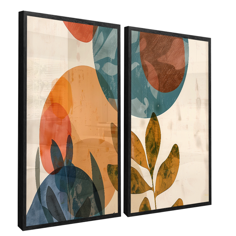 2 Pieces Abstract Botanical Canvas V1384
