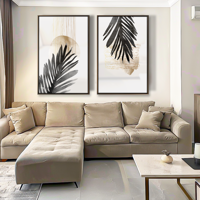 2 Pieces Branches In Lines Canvas V1513