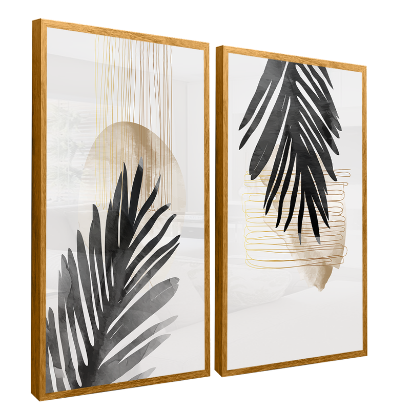 2 Pieces Branches In Lines Canvas V1513