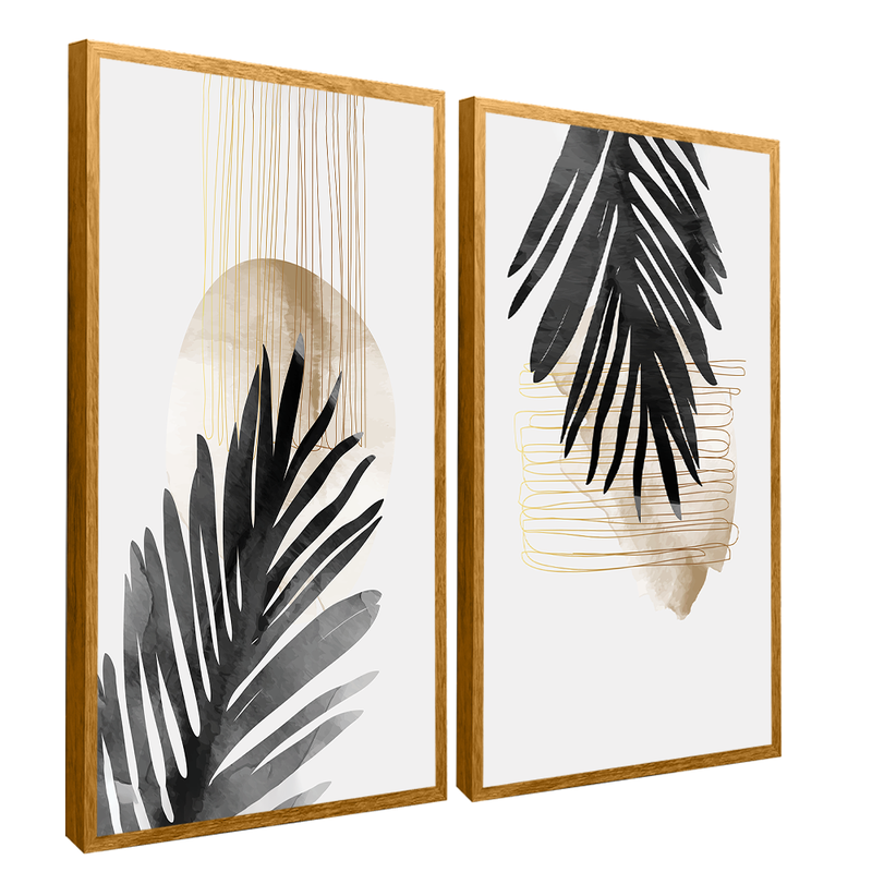 2 Pieces Branches In Lines Canvas V1513