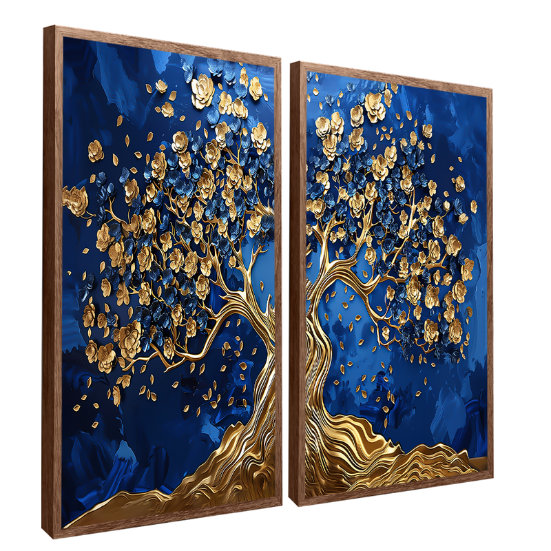 2 Pieces Mystical Golden Tree Canvas V1454