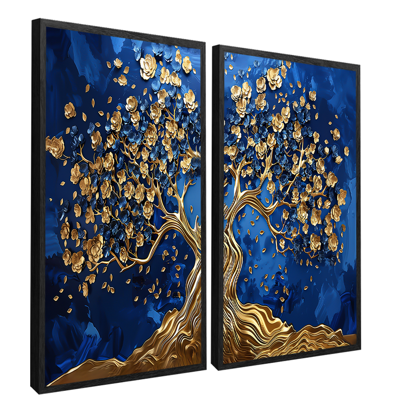 2 Pieces Mystical Golden Tree Canvas V1454