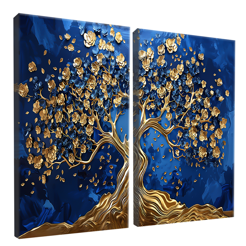 2 Pieces Mystical Golden Tree Canvas V1454