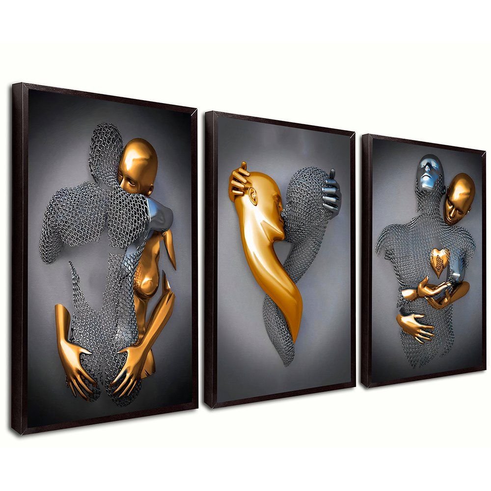 3-Piece Artistic Couple Canvas