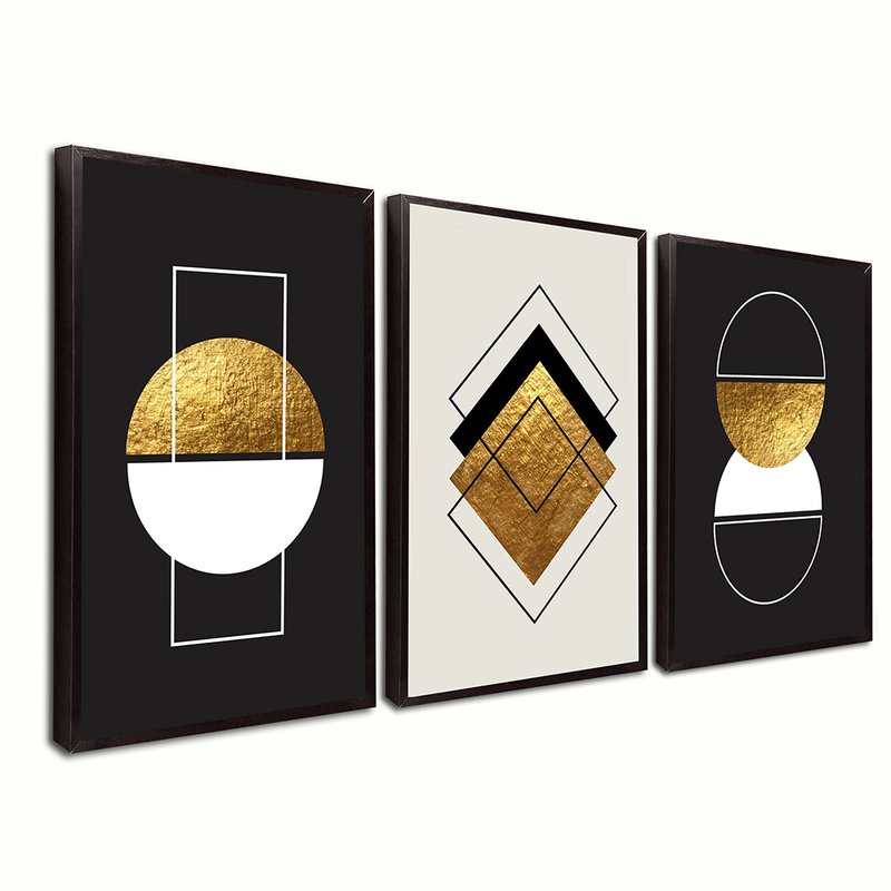 3 -screened Minimalist Abstract Canvas