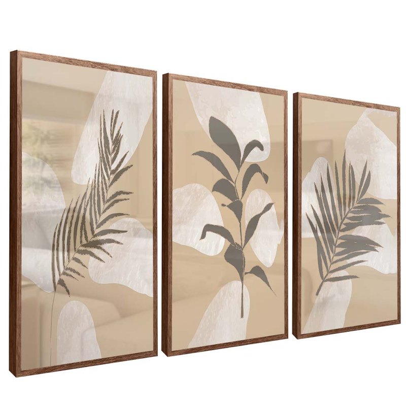 3 Floral Pieces Nude Background V1682 Canvas